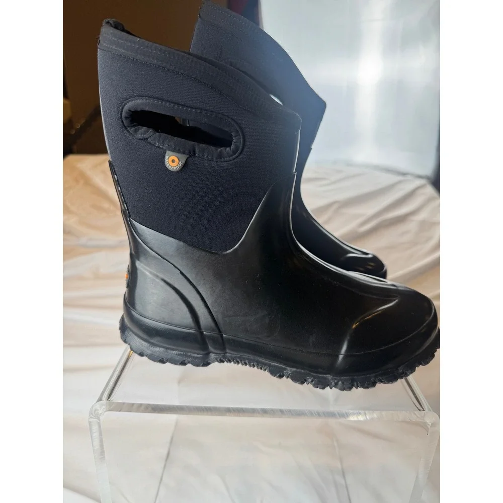 BOGS Classic Mid Handle Black Waterproof Insulated Rain Snow Boots 7